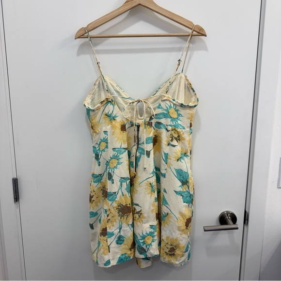 Free People Altura Floral Printed Mini Dress Pale Sunflower Combo Size - Picture 10 of 12